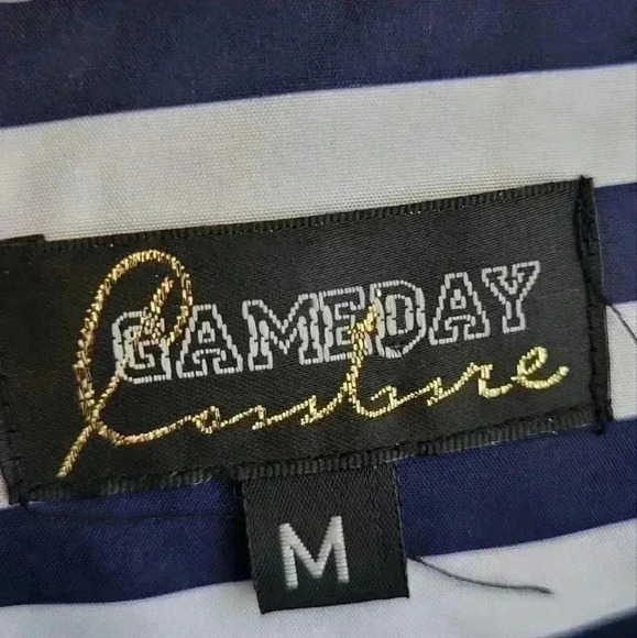 GameDay Michigan Wolverings Blue & White Stripped Hooded Lightweight Jacket Sz M - Picture 3 of 10